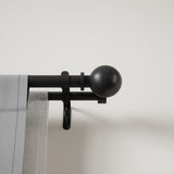 Double Curtain Rods | color: Matte-Black | size: 72-144" (183-366 cm) | diameter: 1" (2.5 cm) | Hover