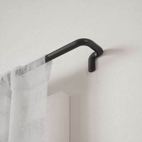 Single Curtain Rods | color: Matte-Black | size: 30-84" (76-213 cm) | diameter: 3/4" (1.9 cm)