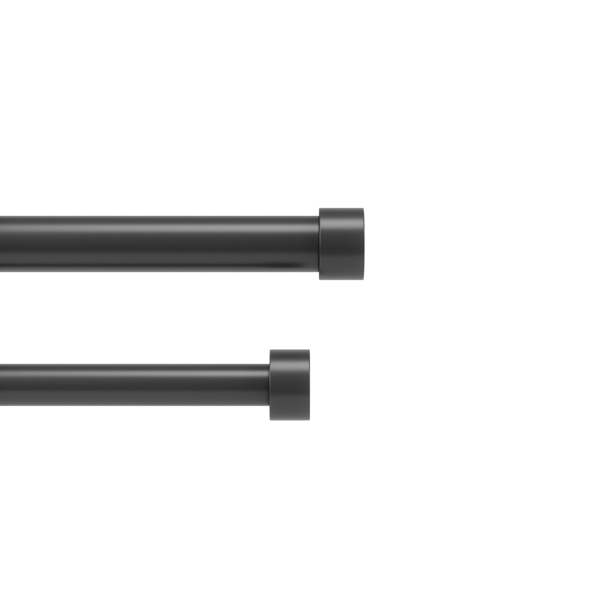 Double Curtain Rods | color: Brushed-Black | size: 36-66" (91-168 cm) | diameter: 1" (2.5 cm)