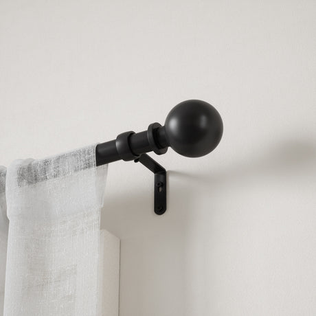 Single Curtain Rods | color: Eco-Friendly Matte Black | size: 36-72" (91-183 cm) | diameter: 1" (2.5 cm) | https://vimeo.com/684798323