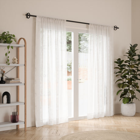 Single Curtain Rods | color: Matte-Black | size: 42-120" (107-305 cm) | diameter: 1" (2.5 cm)