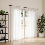 Single Curtain Rods | color: Matte-Black | size: 66-144" (167-365 cm) | diameter: 3/4" (1.9 cm)
