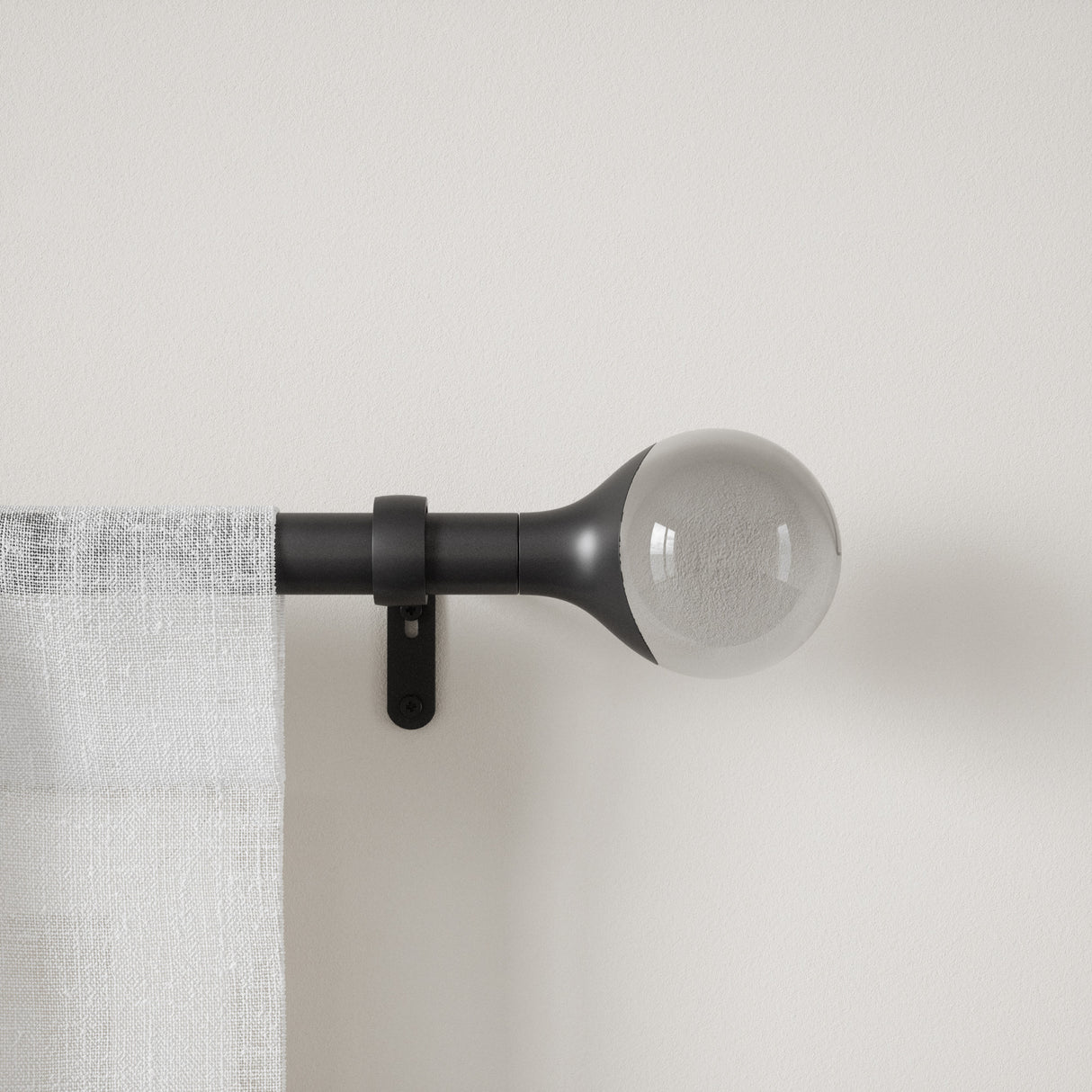 Single Curtain Rods | color: Eco-Friendly Matte-Black | size: 36-72" (91-183 cm) | diameter: 1" (2.5 cm) | Hover