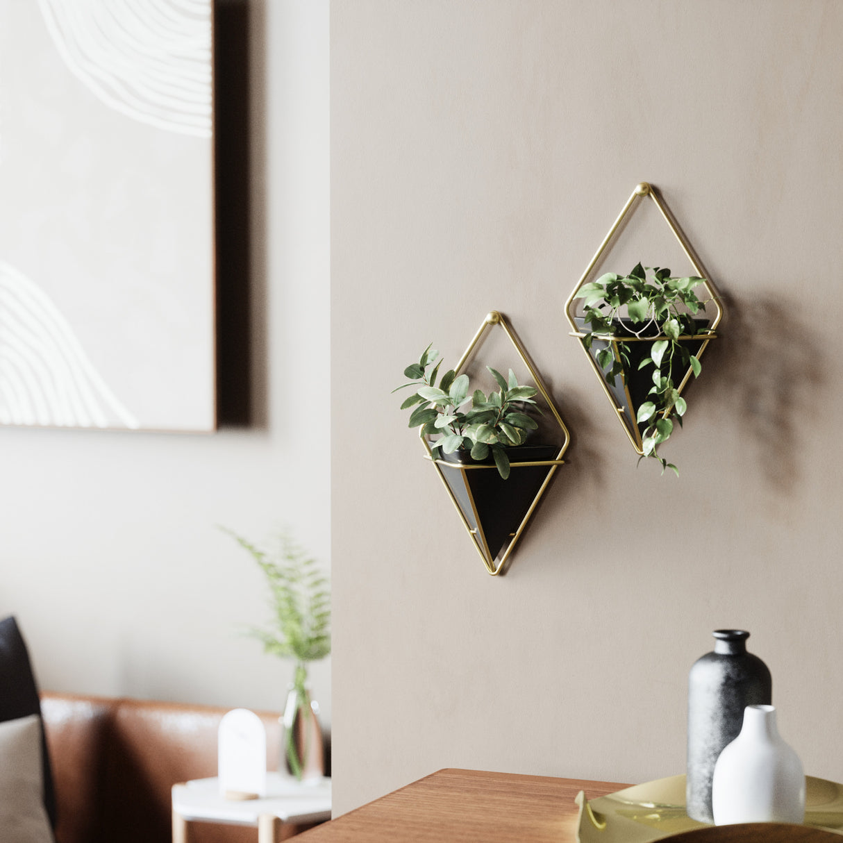Wall Planters | color: Black-Brass | Hover