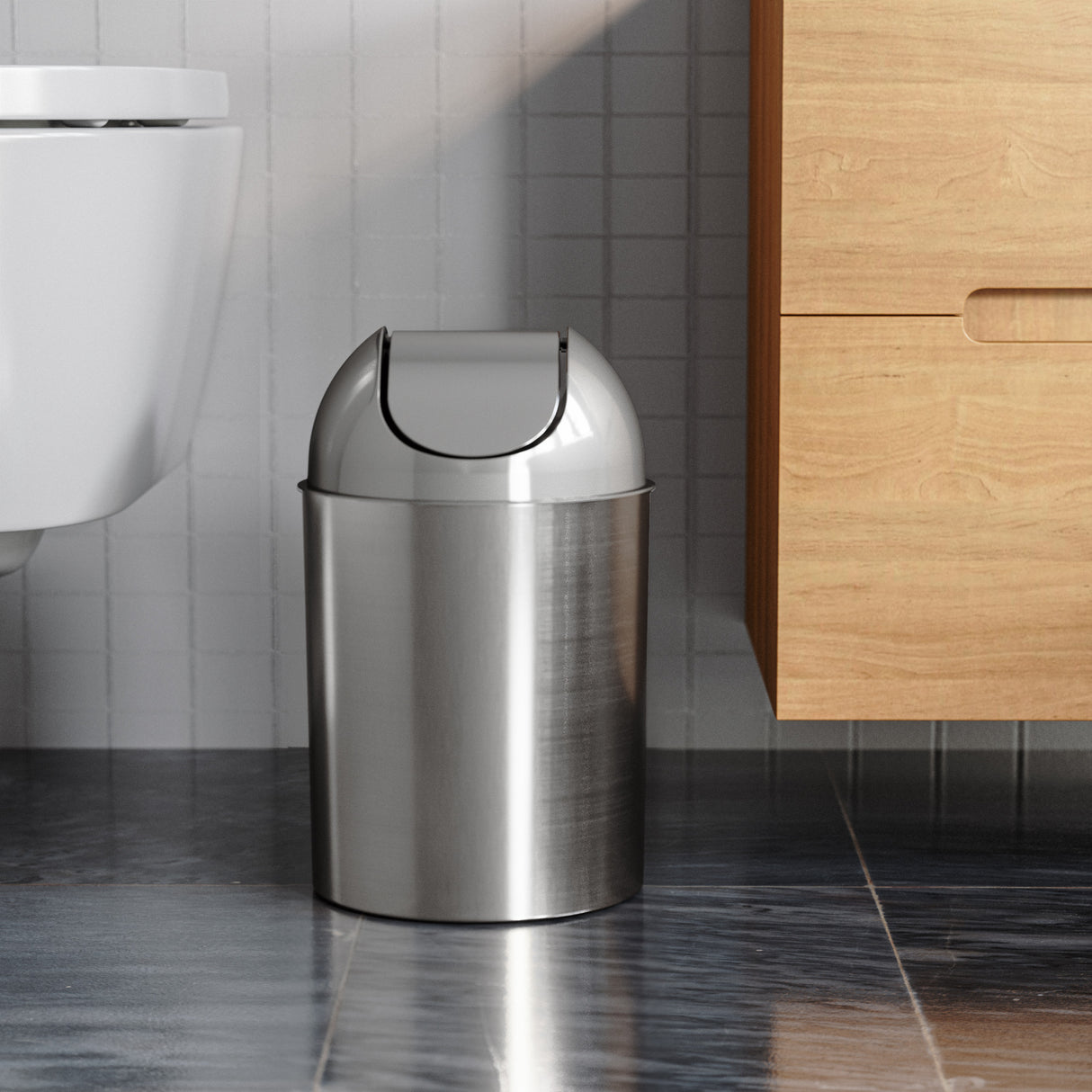 Bathroom Trash Cans | color: Nickel-Silver | Hover