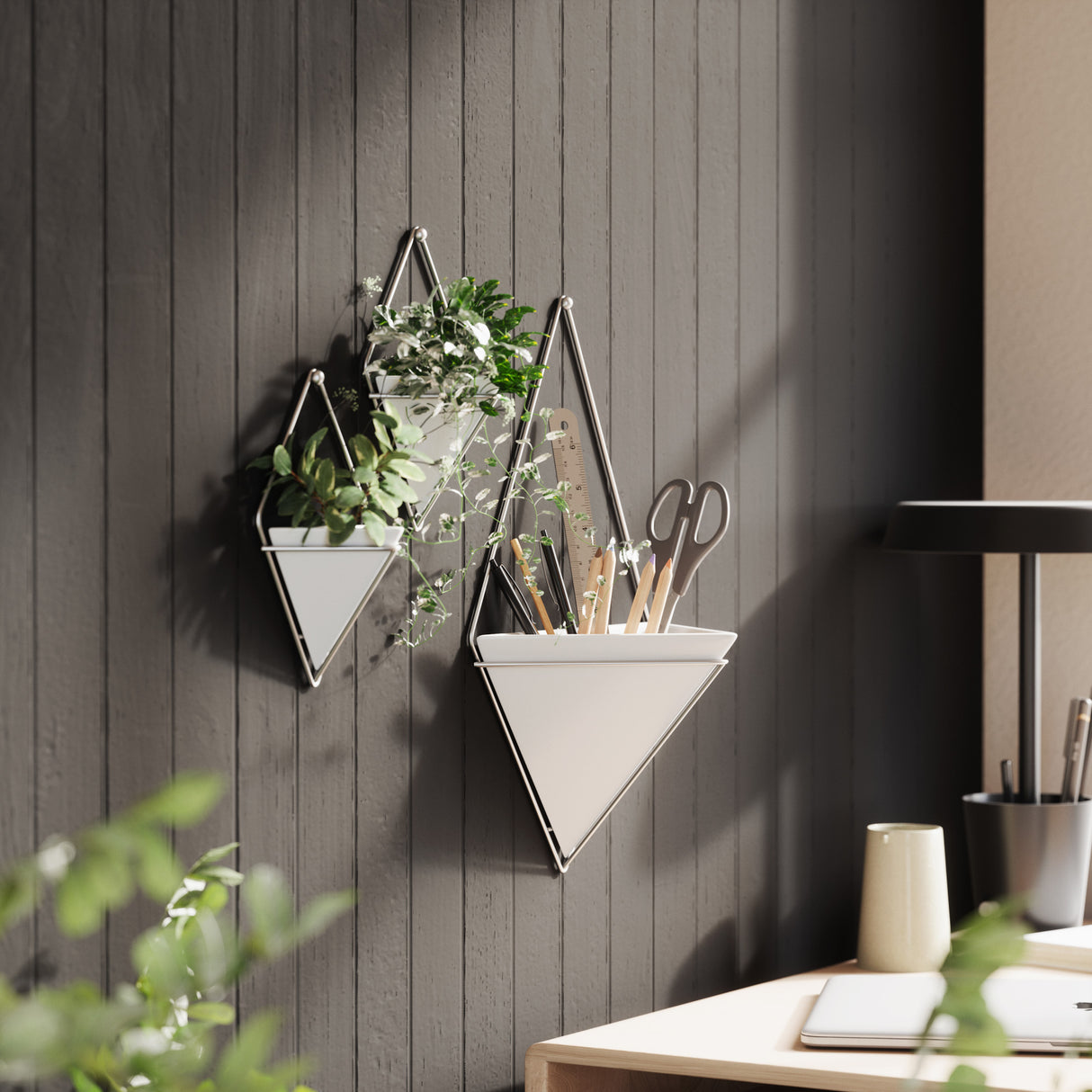 Wall Planters | color: White-Nickel | https://player.vimeo.com/video/176224842