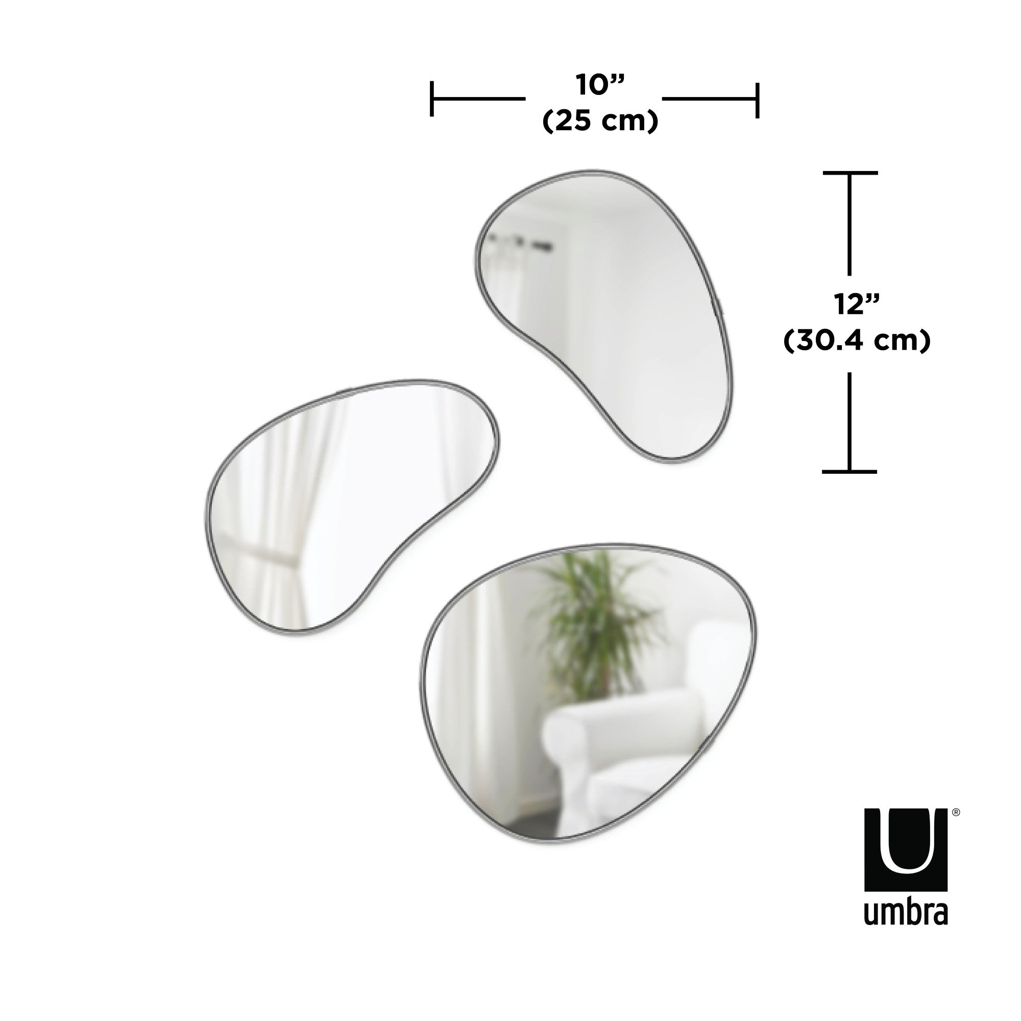 Hubba Pebble Wall Mirrors, Set of 3