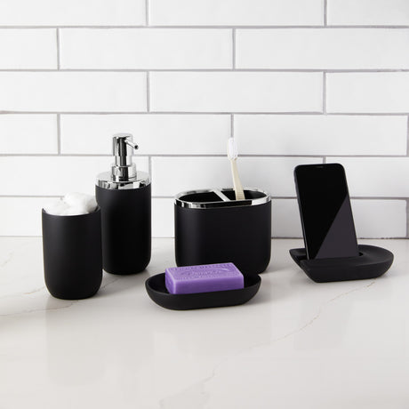 Tumblers & Toothbrush Holders | color: Chrome-Black | Hover