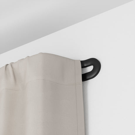 Double Curtain Rods | color: Matte-Black | size: 42-120" (107-305 cm) | diameter: 3/4" (1.9 cm) | Hover