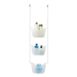Shower Caddy | color: White-Nickel | size: 3-Baskets